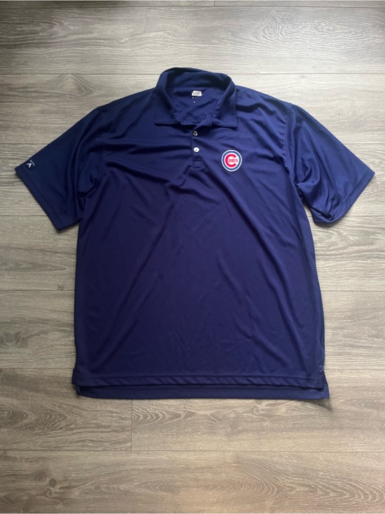 Antigua Other - Antigua Chicago Cubs Blue Active Golf Tennis Short Sleeve Polo Men’s Shirt XL